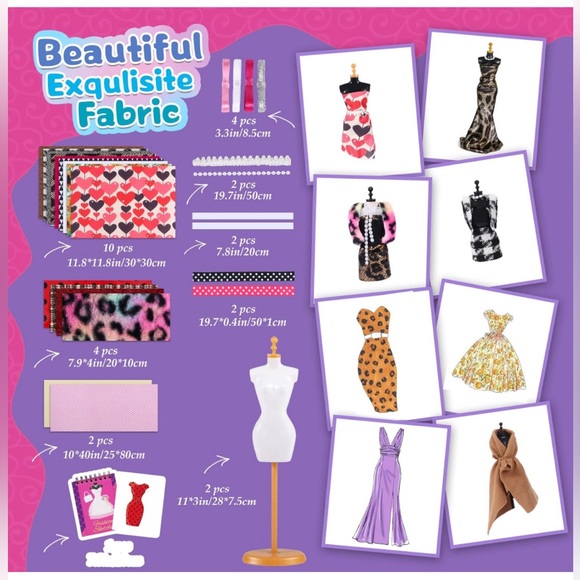 Lorfancy 400+ Fashion Design Kit For Kids - Picture 2 of 9